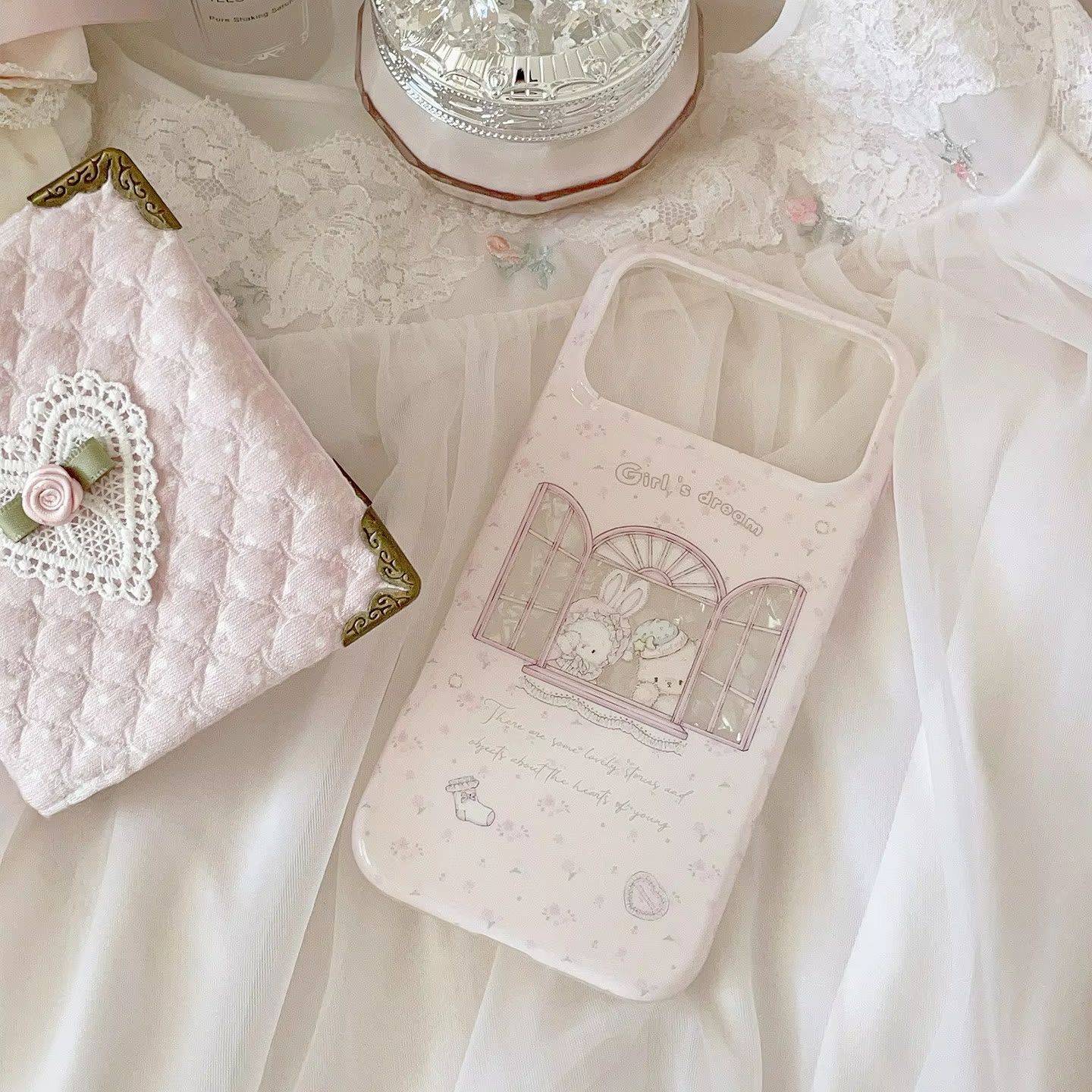 Phone Cases For Girls - Kawaii Bunny Bear Floral Pink Y2K