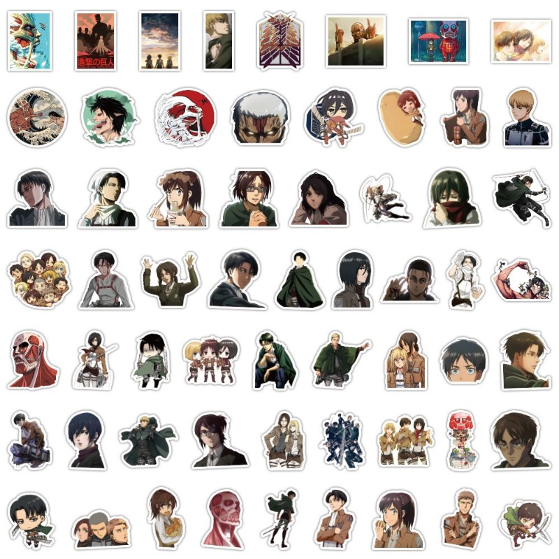 Phone Cases Beach - 60Pcs Attack on Titan Anime Stickers