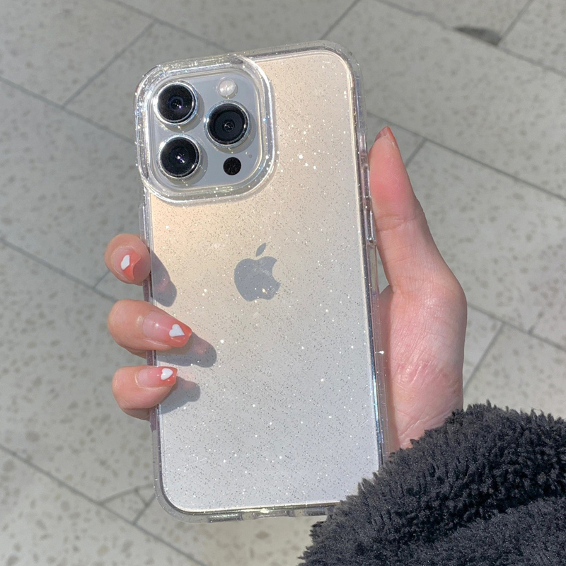 Phone Cases Unique - Transparent Simple Glitter Phone Case For