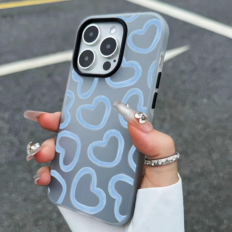 Phone Cases Unique - Cute Oil Painting Love Heart Pattern