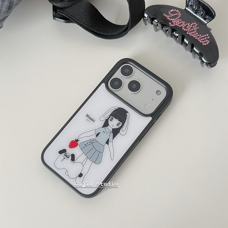 Phone Cases For Girls - Korean Ins Cute Girl Strawberry Dog