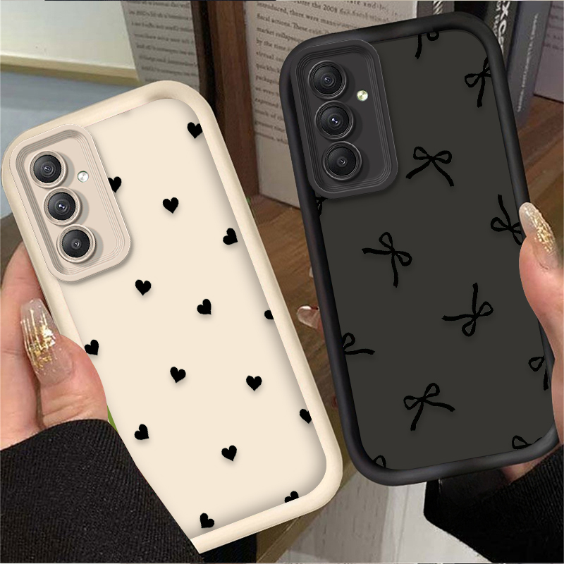 Black Love Heart Bowknot Case  - огляд і ціна Phone Cases For Samsung Galaxy
