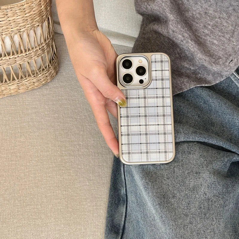 Korean Ins Epoxy Blue Plaid Pa - огляд і ціна Phone Cases Green
