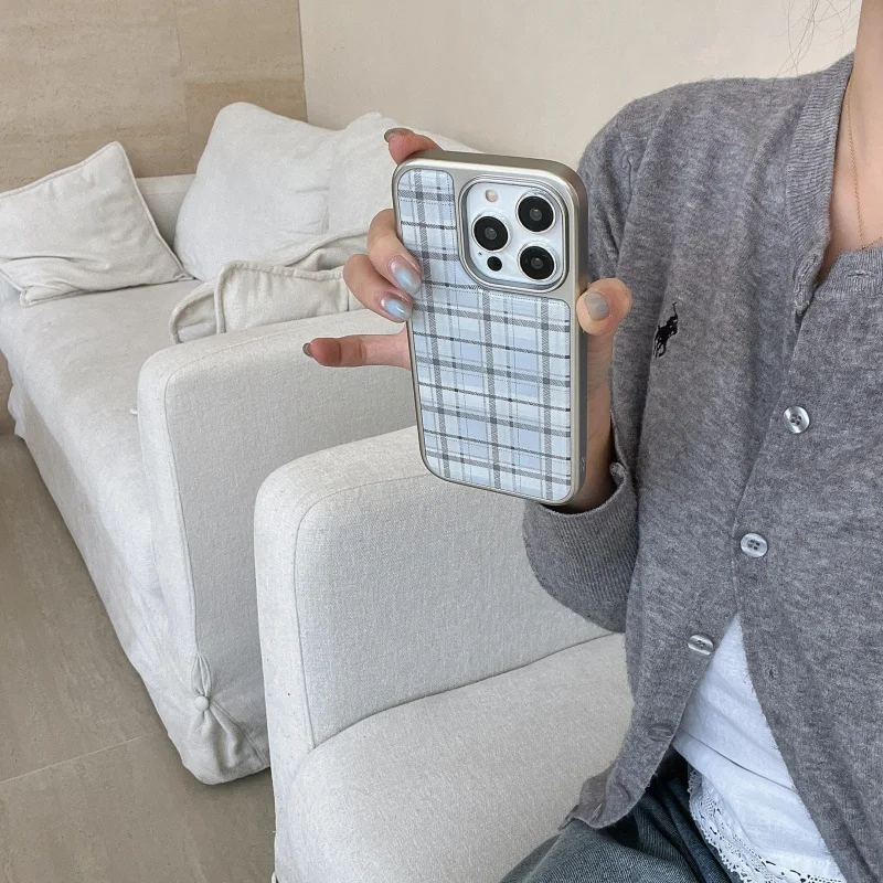 Korean Ins Epoxy Blue Plaid Pa - огляд і ціна Phone Cases Green