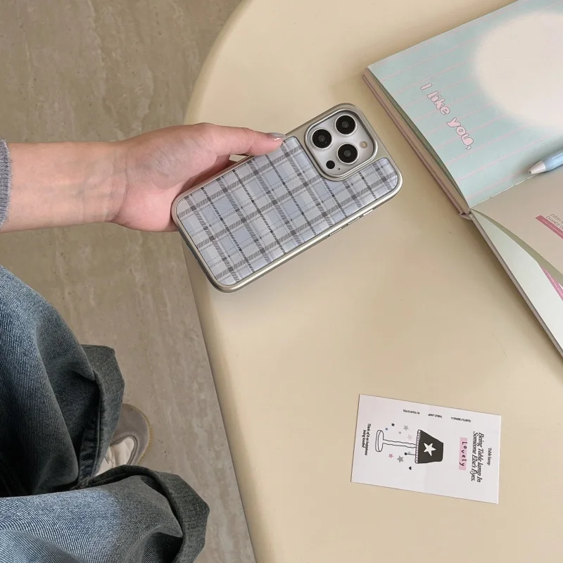 Korean Ins Epoxy Blue Plaid Pa - огляд і ціна Phone Cases Green