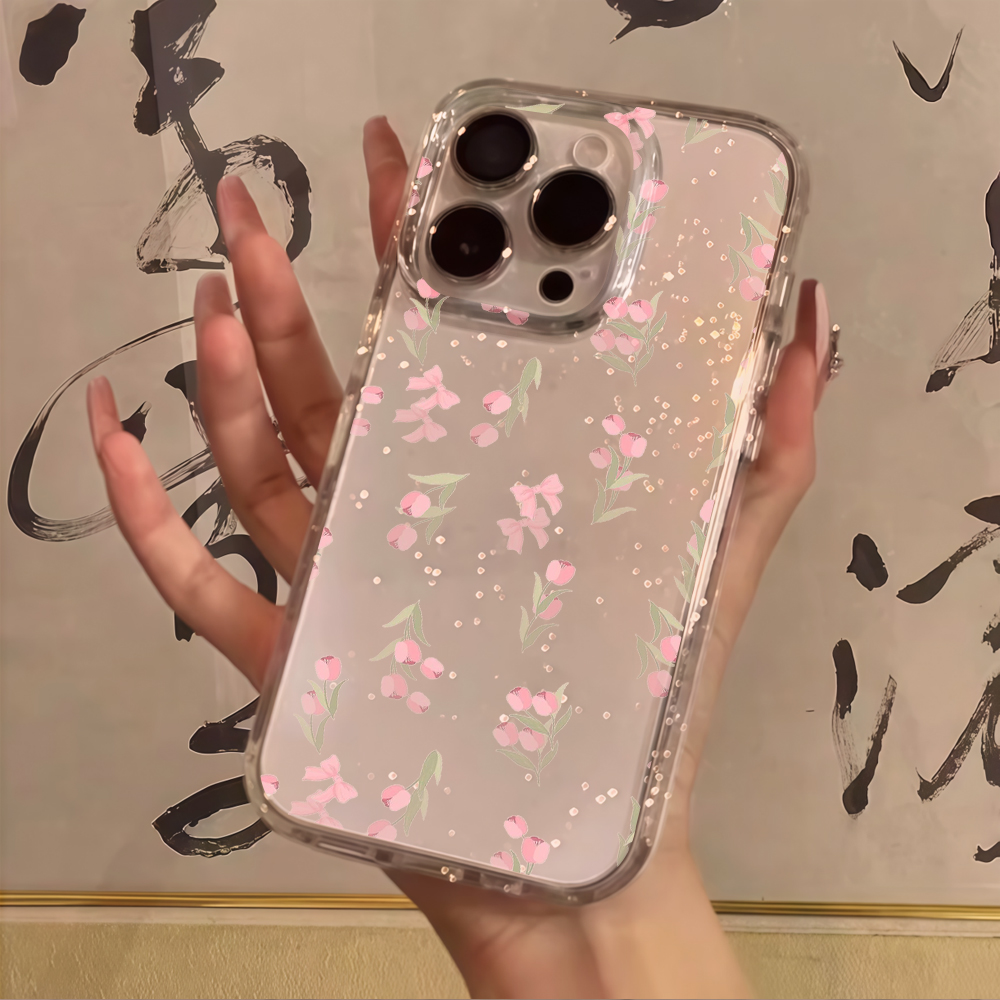 Luxury Blue Flower Clear Glitt - огляд і ціна Phone Cases Luxury
