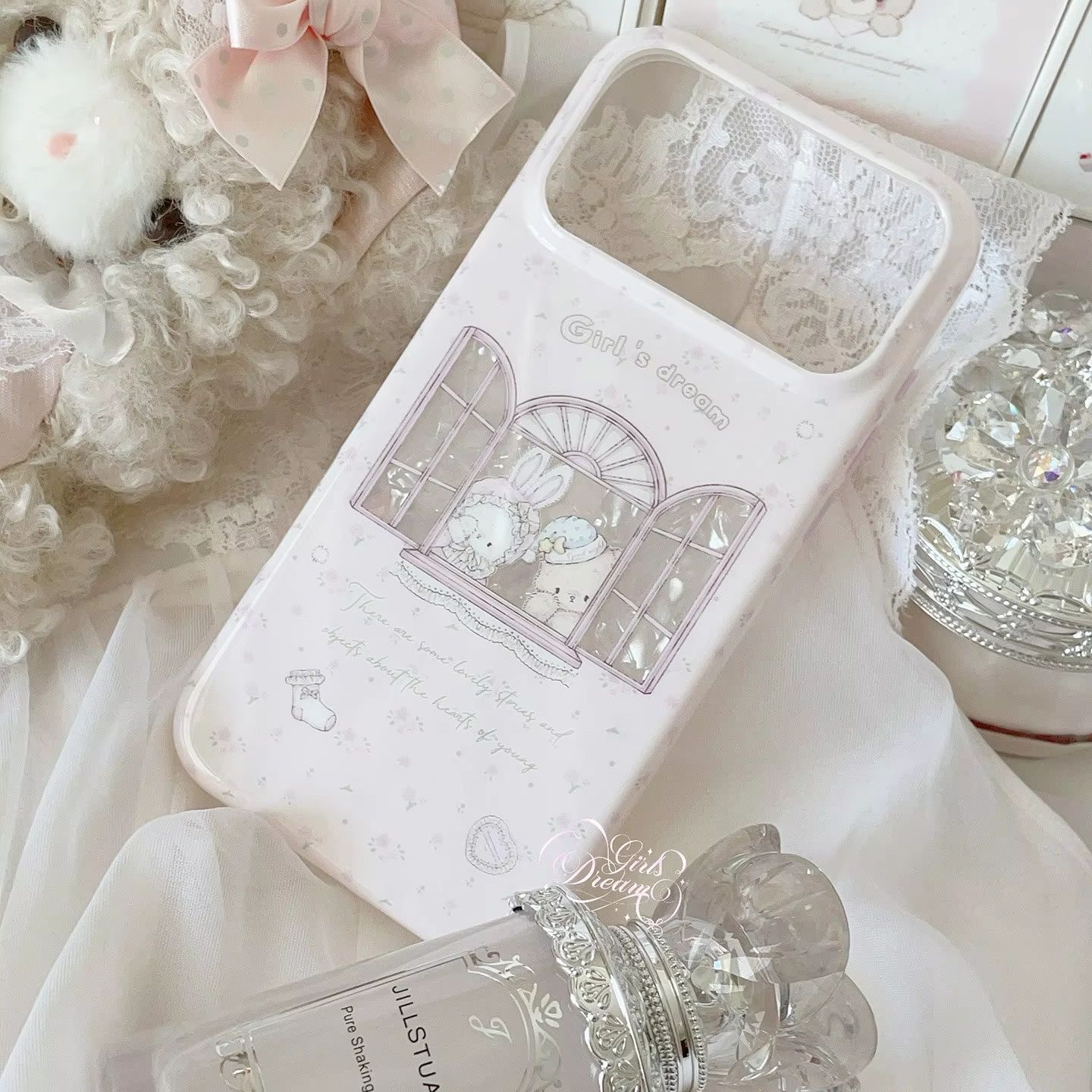 Kawaii Bunny Bear Floral Pink  - огляд і ціна Phone Cases For Girls
