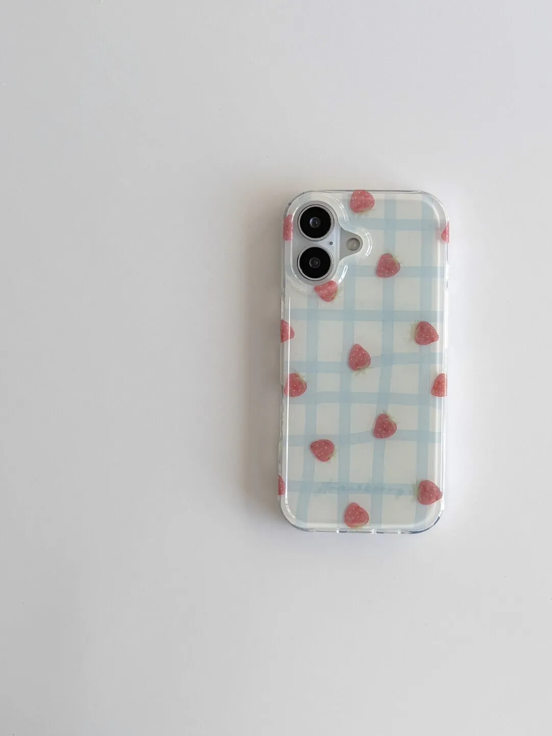 Fresh Blue Grid Pattern Strawb - огляд і ціна Phone Cases Green