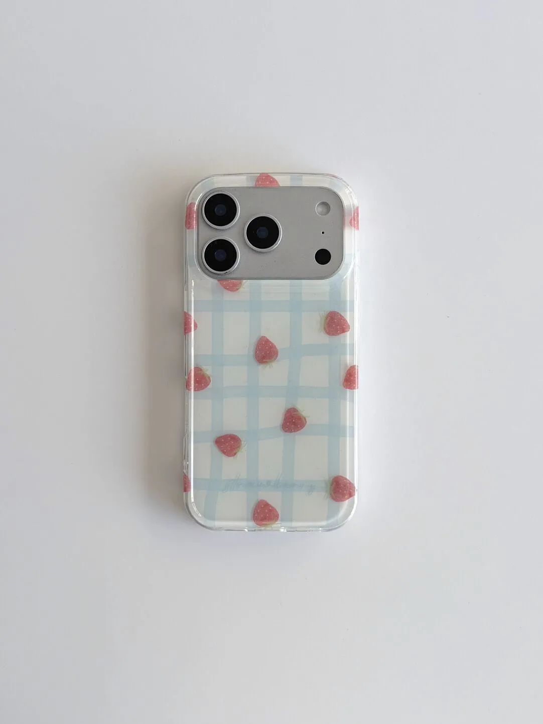 Fresh Blue Grid Pattern Strawb - огляд і ціна Phone Cases Green