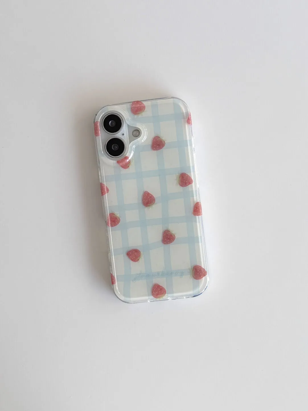 Fresh Blue Grid Pattern Strawb - огляд і ціна Phone Cases Green