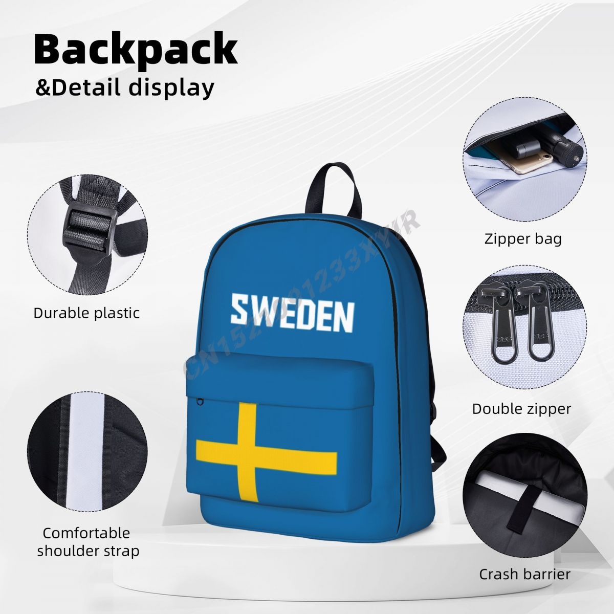 Unisex Backpack Sweden Flag Sw - огляд і ціна Phone Cases Sweden